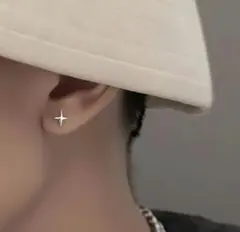 新品未使用 シルバースターモチーフワンポイントピアス 男女兼用 Y2K韓国 星