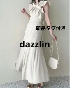 dazzlin チュールフラワーギャザーワンピース アイボリー - メルカリ