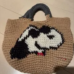 スヌーピー刺繍のかごバッグ