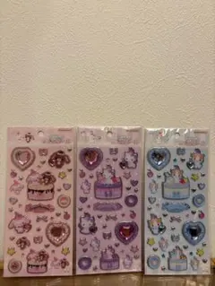 き*げ様 キラキラジュエルシール　シュガーバニーズ、チャーミーキティ、ふわふわに