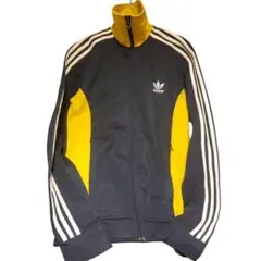 adidas old korea トラックジャケット 黒 黄 3本ライン 韓国