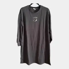 PEANUTS スヌーピー 長袖ワンピース　スウェット　ダークグレー