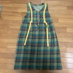 昭和レトロ　ノースリーブワンピース　当時物 婦人服