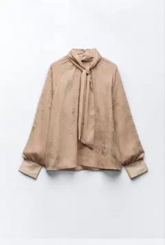 最終値下げ【新品/未使用】ZARAリボン付き バルーンスリーブ