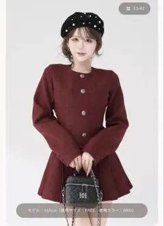 ボックスプリーツツイードミニワンピース