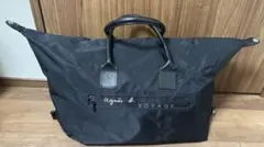 美品agnes b.VOYAGE ボストンバック 大容量 ナイロン レザー 黒 - メルカリ