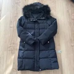 GU フード付き　ロングダウンコート Sサイズ ネイビー