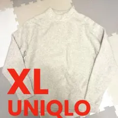 UNIQLO スフレヤーンモックネックセーター 長袖 XL ホワイト ユニクロ