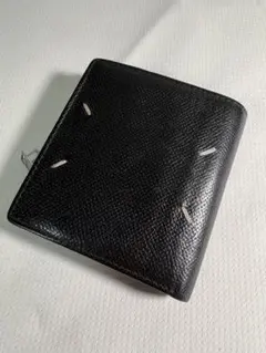 Maison Margiela 二つ折り財布 ブラック レザー 4ステッチ
