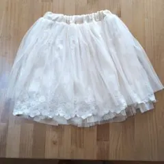 アイボリー チュール フレアスカート