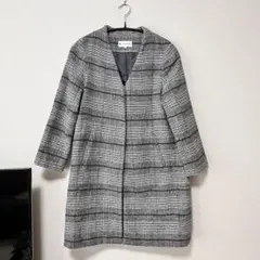 GLOBAL WORK チェック柄 ロングコート Sサイズ