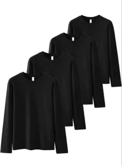 8.3オンス インナーシャツ メンズ 長袖 裏起毛 2/4枚組 防寒