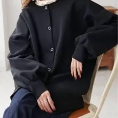 Discoat【前後2WAY】スポンディッシュカーディガン　ブラック