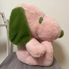 新品　大きめのSNOOPY 可愛いピンクとグリーンのスヌーピーのぬいぐるみ