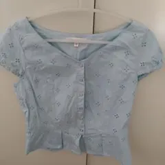 MOUSSYブラウス　水色