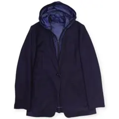 【美品】β ベータ ナイロンフード ウール 1B テーラードジャケット 40