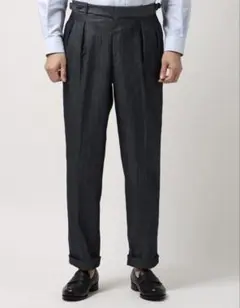 定価2.5万円 ユニバーサルランゲージ デニムグルカスラックス　タックワイドSS