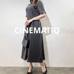 cinematiq フロントオープンシャツワンピース ブラック - メルカリ