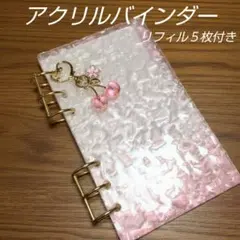 アクリルバインダー　リフィル5枚（耳付き）ピンクバインダー貯金 シール帳