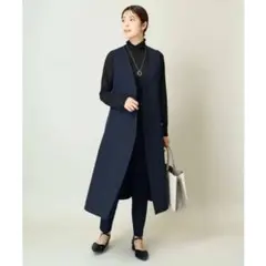 新品タグ付き☆a.v.v アーヴェヴェ　2way ベスト ジレ　ロング丈　紺色