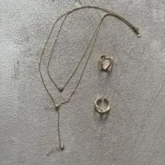 ゴールドネックレス＆リング2点set