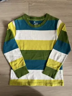 OLD NABY 長袖カットソー ボーダー柄 青緑黄緑白