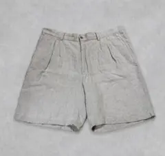 90s 00s Eddie Bauer リネンショートパンツ ツータック 黒タグのサムネイル