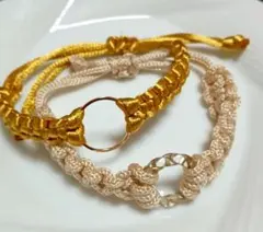 ハンドメイド マクラメ編み ブレスレット 2点セット