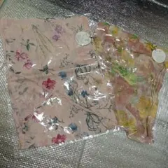 ２枚セット花柄 ストール 綿シルク混紡のサムネイル