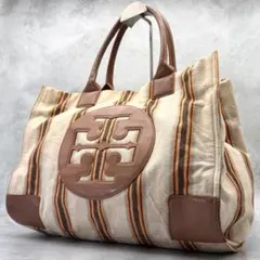 TORY BURCH トートバッグ キャンバス A4収納可能 肩掛け ベージュ
