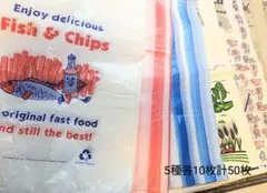 海外 マルシェ袋 レジ袋 5種類各10枚計50枚～