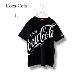 Coca-Cola コカコーラ　メンズ　半袖ロゴTシャツ　カットソー　黒　L