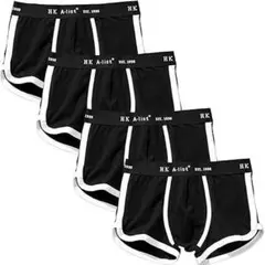 大きいサイズ✨3XLボクサーパンツ 4枚組 メンズ 吸水速乾 ブラック