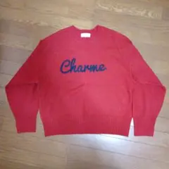 SEASON REASON Charme刺繍 赤セーター Lサイズ