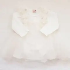 petit main 70 80 チュールドレス ロンパース 記念日 女の子 白