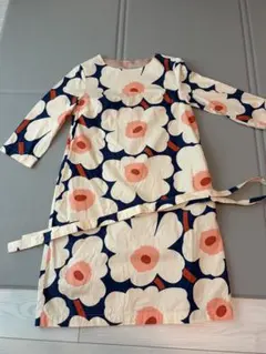 【美品】マリメッコ　ウニッコ　花柄 長袖ワンピース サイズ36のサムネイル