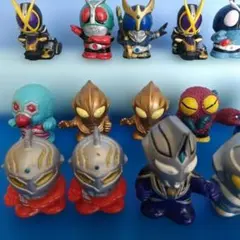 ウルトラマン 仮面ライダー 指人形 まとめ売り 14体セット