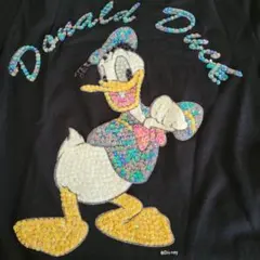 Disney ドナルドダック スパンコール Tシャツ ブラック Mのサムネイル