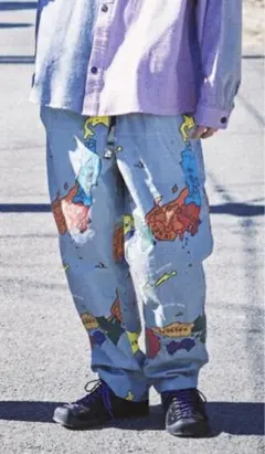 未使用品 ゴースローキャラバン go slow caravan 地図柄パンツ