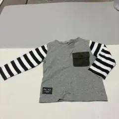 グレー ストライプ 長袖Tシャツ　サイズ95