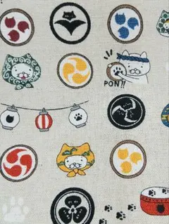 【07】コットンこばやし 祭り猫柄カットクロス