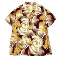 M品番 SUN SURF 月下美人 アロハ シャツ L バーガンディ - メルカリ