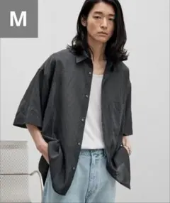 WYM SHEER GEORGETTE HS SHIRT Mサイズ チャコール