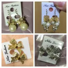 ピアス 4点セット送料込☆韓国産アクセ新品未使用！
