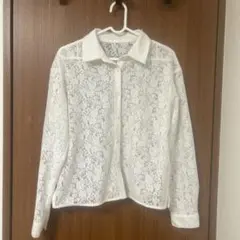 GU ホワイト レースシャツ Mサイズ