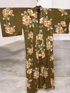 新品☆Kansai 山本寛斎 高級本染 浴衣生地 クインサイズ 朱色花柄 反物