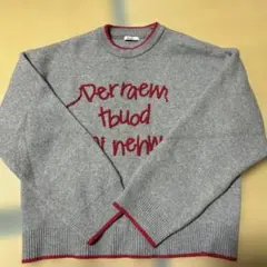 カシミリーレタリングニットプルオーバー