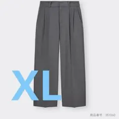 GU　レディース　ワイドパンツ　XL　221-349940 ダークグレー