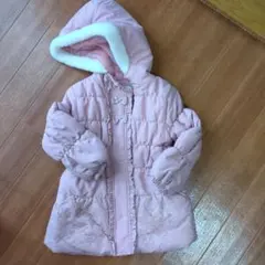 ピンク フード付き 中綿コート