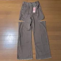clear サイドカットデニムパンツ ブラウン Sサイズ